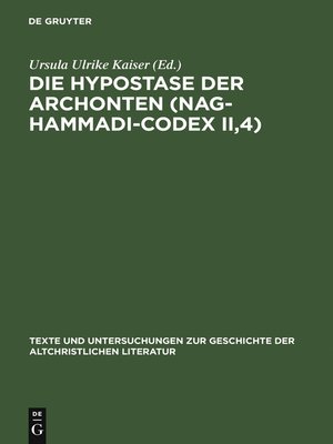 cover image of Die Hypostase der Archonten (Nag-Hammadi-Codex II,4)